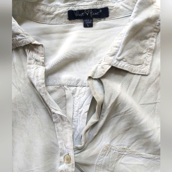 Velvet Heart Sage Shirt Rayon Lrg - Picture 7 of 8